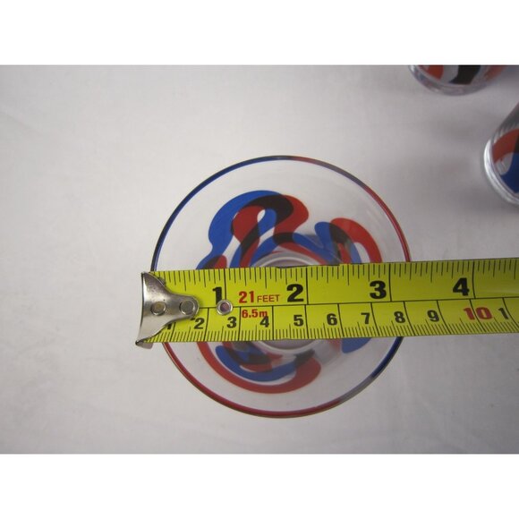 Set of 6 IKEA Framkalla Glasses Tumblers Abstract Red Blue - Made in France - Picture 6 of 8